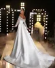 2024 Vestido De Novia moderno tren desmontable fuera del hombro mangas largas cariño sirena vestidos De Novia Vestido De Novia hecho a medida