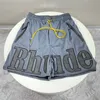 Heren shorts Men Vrouwen Meerdere rijbroek Lederen borduurwerk zomer Vintage Letter 230419