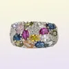 SHUNXUNZE big s Wedding rings jewelery for women Pink red Peridot Morganite Blue yellow Purple Cubic Zirconia Rhodium 6699277