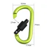 5 PCSCARABINERS PARACORD CARABINER 8CM ALUMINIUM CARABINER 5 Färger Slumpmässiga utomhusspiral D Form Carabiners Camping Climbing Equipment Mountain P230420