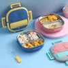 Geschirr 550 ml Kinder Baby Behälter Outdoor Picknick Edelstahl Deckel Bento mit Fach Reise auslaufsichere Lunchbox Schule