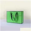 Gift Wrap 28Cmx10Cmx20Cm New Creative Design Black Border Colorf Kraft Paper Bag With Handle Party Favor Lx2430 Drop Deliver Dhj58