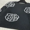 24SS Women Sweaters Knits Cashmere Designer Tops Pullover Runway Brand Designer Crop Top Shirt High End Elasticity Solid Camellia Outwear Knitwear Blueon Shirts