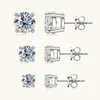 Stud Küpe 2Ct Moissanite Kadınlar Erkekler 925 STERLING Gümüş Beyaz/Sarı Altın Kaplama Laboratuar Elmas Küpe Lüks İnce Mücevherat