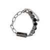 Bracelet en perles noires de haute qualité pour femme, design de Niche, épissure de perles fendues, polyvalent, bijoux à main hip-hop de haute qualité