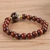 Strand Tibetan Buddha Lotus Bodhi Bracelet For Women Natural Wood Beads Ethnic Rope Jewelry Gift