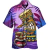 Chemises décontractées pour hommes Mayan Totem 3D imprimé hawaïen pour hommes col cubain à manches courtes mode crâne hauts vêtements masculins 230421