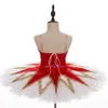 Abbigliamento da palco Professionale di alta qualità Formato personalizzato 12 strati Competizione per spettacoli Costumi di danza tutu di balletto bianco rosso per adulti