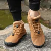 Botas 2023 invierno para hombres mujeres nieve zapatos casuales descalzos trabajo al aire libre señoras piel caliente tobillo masculino 231120