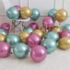 Décoration de fête 30pcs / ensemble 10 pouces brillant rose métal perle ballons en latex or rose épais chrome métallique gonflable ballons d'air Globos