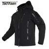 メンズジャケットTacvasen Windproof Winter Fleece Lining Hooded Jacket Mens Waterproof SoftShell Jacket Coat Hiking Work Tactical Jackets Outwear 231120