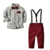 Kleidungssets, 2 Farben, für ein Jahr altes Baby, Geburtstag, Festwoche, Gentleman-Anzug mit Rückengürtel, Hose, Outfit für kleine Jungen