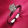 Cluster Ringe 2023 Solitaire 1ct Lab Diamant Ring Echt 925 Sterling Silber Verlobung Hochzeit Band Für Frauen Braut Party Schmuck