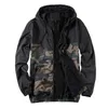 Vestes pour hommes Fermeture à glissière Hommes Vêtements d'extérieur confortables Camouflage Imprimer Manteau d'hiver à capuche avec manchette élastique