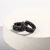 Pietra CZ multicoloreOrecchini a cerchio Huggie con micro intarsio di zirconi cubici colorati Squisito punk hip-hop Orecchino da uomo e da donna Anello orecchio nero Gioielli Bijoux Regali