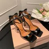 Nuevas sandalias con nudo de mariposa, zapatos de fiesta sexis con punta abierta para mujer, zapatos de tacón alto elegantes para mujer, estilete cuadrado de baile 230406