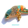 Pins Brooches Delicate Rhinestone Parrot Brooches For Women Enameled Bird Pin Multi Color Ladies Party Gifts Dress Accessories Fashion Jewelry Z0421