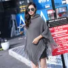 Schals Frau Einfarbig Mit Kapuze Cape Poncho Herbst Winter Magischer Kragen Strickpullover Outdoor Wear Quaste Strickjacke Mantel Für Frauen