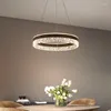 Lámparas colgantes Anillo redondo moderno LED Lámpara de araña Control remoto para sala de estar Comedor Cocina Isla Dormitorio Diseño Luz colgante