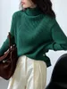 Kvinnors tröjor Enkel fast färg Turtleneck -tröja med 2023 Autumn och Winter Slim Fit Thicked Base Layer Sticked Top