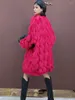 Manteau d'imitation de fourrure pour femmes, pull à col roulé avec velours, ample, Long et moelleux, à la mode, printemps 2023