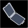 Förvaringslådor BINS Memory Card Storage Box Square Transparent plastfodral Finish Containerskydd Fall förpackning Drop Deliv Dhejz