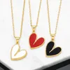 Pendentif Colliers FLOLA Romantique Valentine Cadeaux Coeur Rouge Pour Femmes Cuivre Plaqué Or Collier Court Amant Couple Bijoux Nkeb728