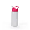 600 ml Tazas Sippy portátiles DIY Sublimación en blanco 20 oz Botella de agua Niños Deporte Vaso Taza de aluminio Taza para beber con tapas de pajitas FY5406