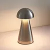 Rétro LED Lampes Capteur Tactile 3 Couleurs Champignon Table Rechargeable Veilleuse pour Chambre/Resturant Bureau Décor AA230421