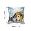 Pillow Case Christmas Style Pillowcase Cartoon Pattern Printed Cushion Cover Peach Skin Living Room Chair Sofa Home Decoration