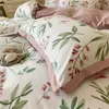 Bedding Sets French Pastoral Print Style Flowering Straw Set Duvet Cover Linen Fitted Sheet Pillowcases Home Textile