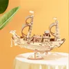 Puzzles 3D Robotime 3d Bozzle Wooden Games Boats Ship Model Toys for Children Kids Girls Birthday Gift 230420