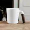 Tassen Keramik Retro Kaffeetassen 400 ml Kurze Büro Wassertasse Filter Tee Mit Deckel Holzgriff Geburtstagsgeschenkbox