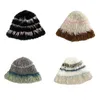 Boinas Halloween Furry Knit Beanie Chapéu Listrado Festa Feriado Inverno Quente