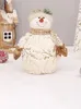 Décorations de noël décoration en peluche tissu imprimé dôme chapeau bonhomme de neige poupée cadeau 231121