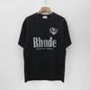 Mens T-Shirts Fashion Rh Sınırlı Rhude Rahat Street Hip-Hop Yaz Yeni Gevşek Yuvarlak Boyun Kısa Kollu T-Shirt