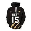 Hoodies masculinos anime haikyuu impressão 3d msby preto jackal moletom masculino feminino moda cosplay hoodie harajuku crianças pullovers fatos de treino