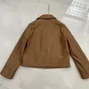 Manteau en cuir de mouton pur pour femmes, veste décontractée à revers avec fermeture éclair, Version haute, Vintage Biker court H