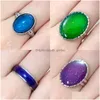 Cluster Rings Wholesale 36 Emotional Temperature Mood Color Change Gemstone Mix Friend Party Gifts Women Men Jewelry Dhgarden Dhsy1