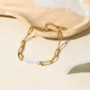 Kedjor Wild Free 18k Guldpläterad rostfritt stålhalsband för kvinnor vintage oregelbunden pärltrenduttalande smyckesuppsättning gåva