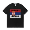 Mäns T -skjortor Serbien srpska kosovo flaggskjorta. Kort ärm Cotton Casual T-shirts Löst toppstorlek S-3XL