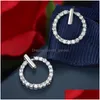 Stud Fashion Sier Crystal Earring Strass Geometrische Ronde Stud Oorbellen Voor Vrouwen Beautif Sieraden Drop Delivery Sieraden Ea Dhgarden Otjvr