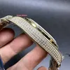 Goud roestvrij staal diamanten horloge Arabische cijferschaal Hiphop Rap-stijl Mechanische horloges Ice Diamond herenhorloges Het beste kerstcadeau