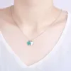 Ism Necklace Simple Love Oil Dripping Enamel Red Blue Pink Three Color Heart-shaped T Necklace Clavicle Chain Women's Jewelry