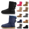Black Navy Blue Booties Designer Boots Women Shoes Australians Fur Leather Outdoor Winter Snow Ankle Boot Woman Girls Platform Sneakers Flat