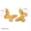 Stud Earrings Kpop Trend Stainless Steel Geometric Butterfly Earring Women Girls 18K Gold Plated Waterproof Insect Ear Ring Daily Jewelry