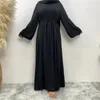 Ethnische Kleidung Ramadan Eid Plain Abaya Luxus Dubai Türkei Muslim Hijab Kleid Islam einfache geschlossene Abayas für Frauen Reißverschluss Kleider bescheiden