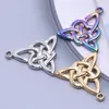 Charmes 3 pièces celtique noeud breloque en acier inoxydable Triquetra symbole pendentifs bricolage boucles d'oreilles collier fabrication de bijoux résultats à la main