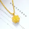 Pendentif Colliers Coréen Light Yellow Gold Couleur Collier pour femmes de mariage de fiançailles grande fleur Chocker déclaration cadeau filles