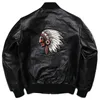 남성용 가죽 가짜 2023 인도 자수 진짜 야구 유니폼 패션 재킷 소 가죽 오토바이 재킷 의류 크기 S5XL 231120
